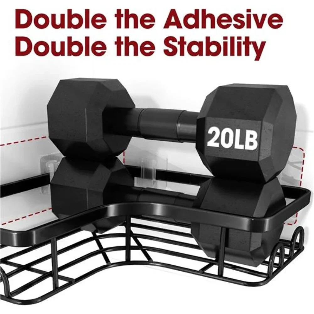 2 Pack, Adhesive Shower Organizers, Rustproof Stainless Steel Shower Shelves